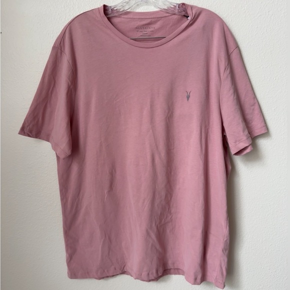 NWT AllSaints Brace Crew Neck T-Shirt in Bloom Pink Size XXL - Picture 2 of 7